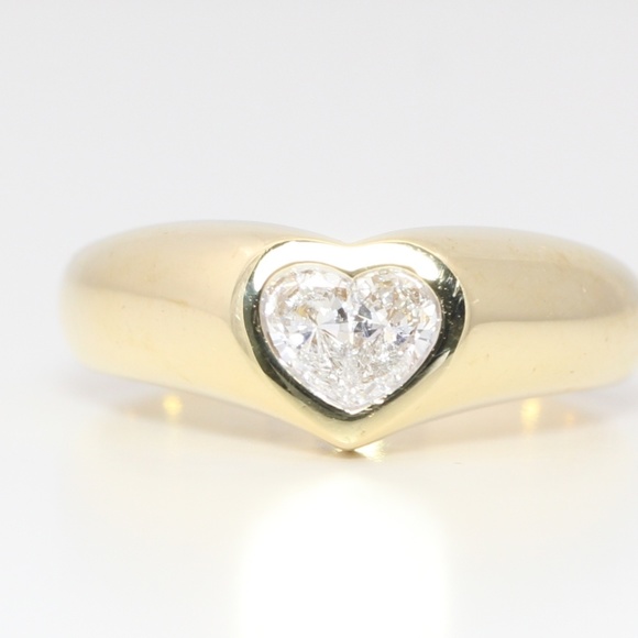 18K Gold Diamond Heart Ring 0.42 Ct /2 C19000294 - Picture 5 of 5